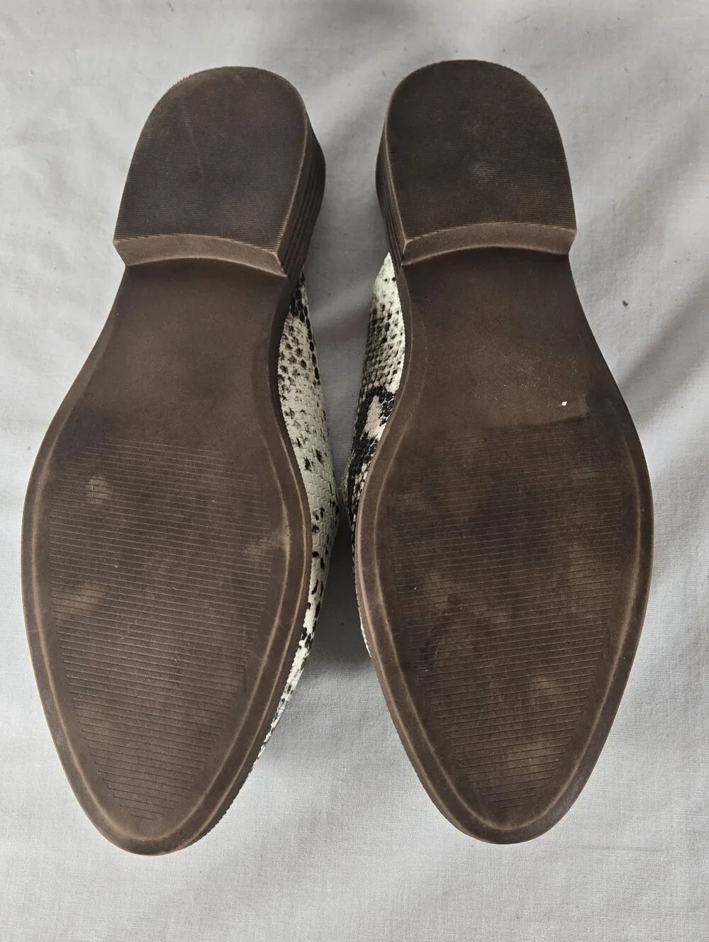Madden Girl Mattie Mule Sandals Snakeprint Black White Women's 8.5 Slip On Flats